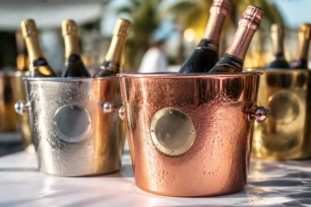 premium waterproof metal label ice buckets