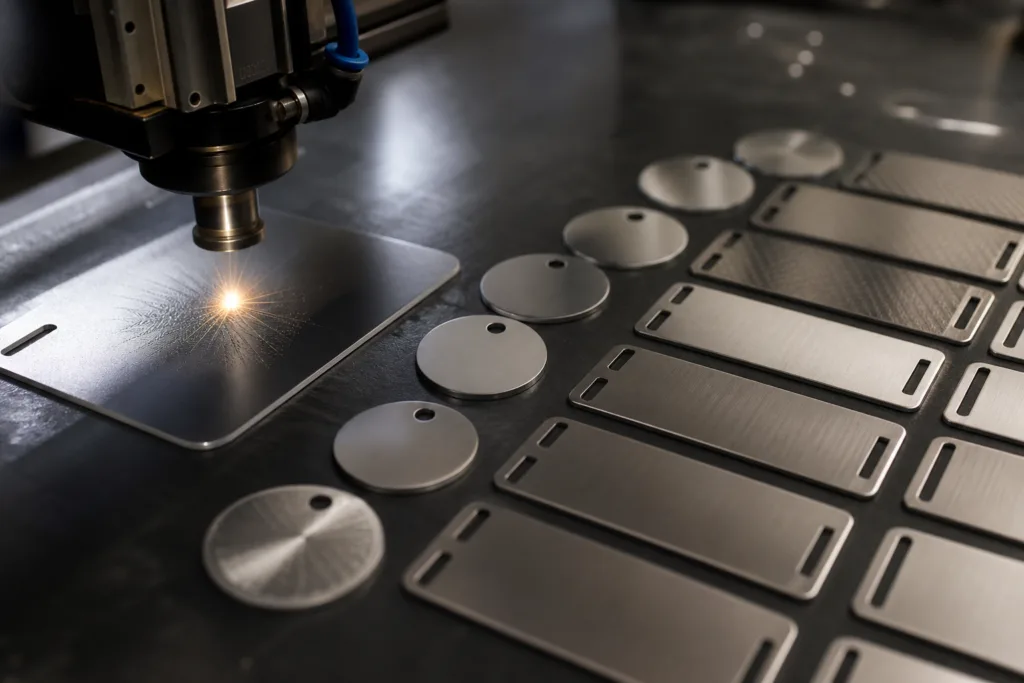 Custom Metal Tags for Branded Product Applications 2 custom metal tags marking inspection