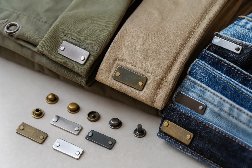 Garment Metal Tags: How to Choose the Right Material, Finish, and Attachment for Apparel Branding 3 garment metal tags attachment options