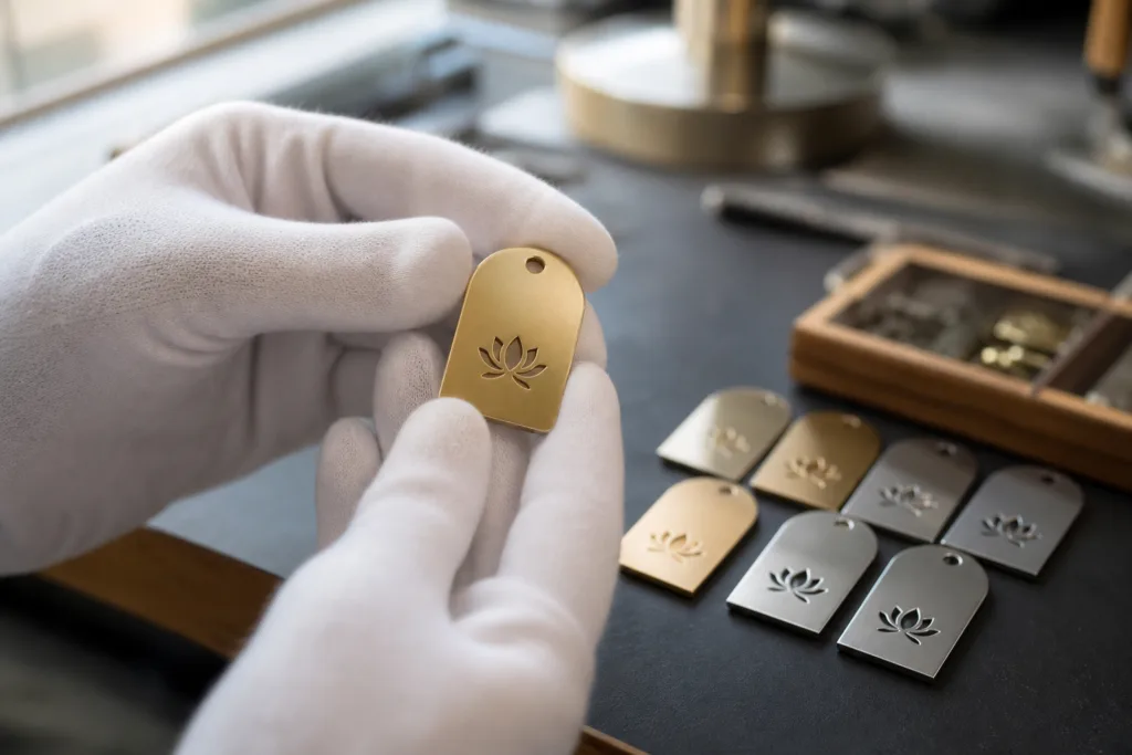 jewelry packaging metal tag finish inspection