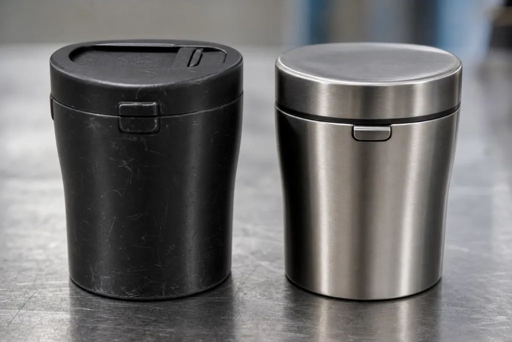 Shelf Life of Promotional Items: Plastic vs. Metal for Durability, Branding, and ROI 1 plastic metal promotional item durability comparison