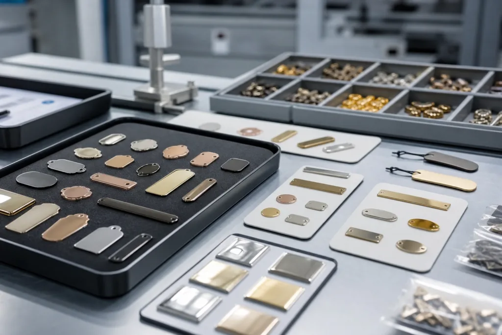 sampling qc metal tags jewelry packaging