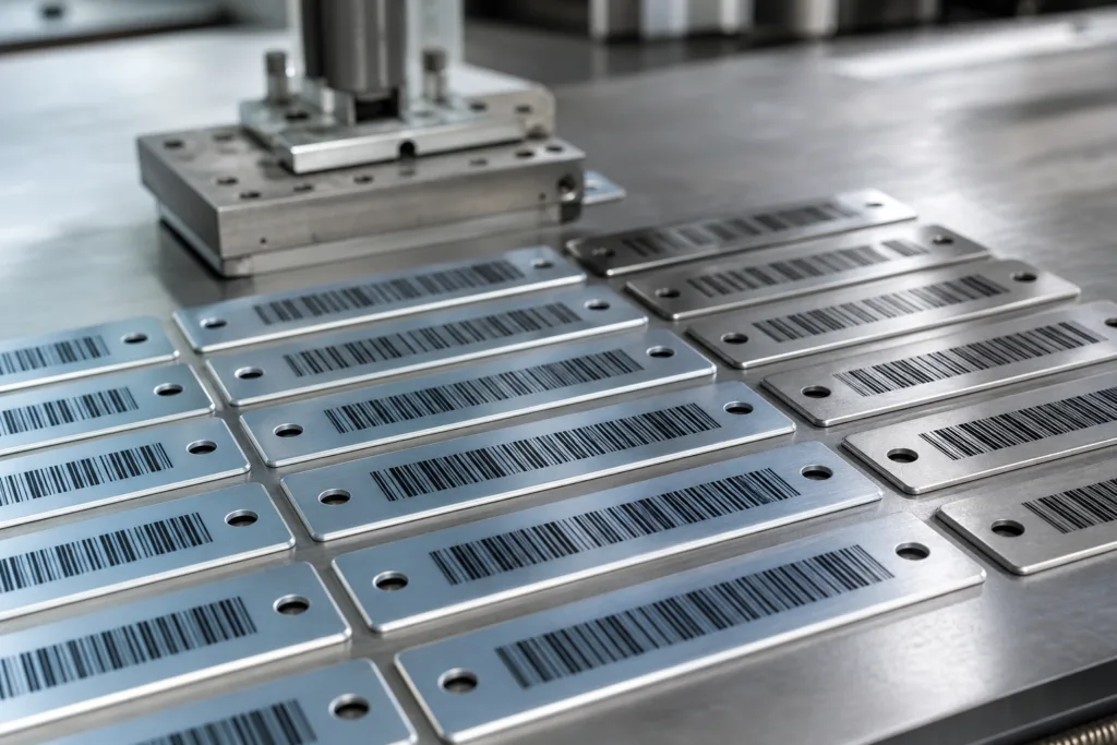 barcoded metal plates production