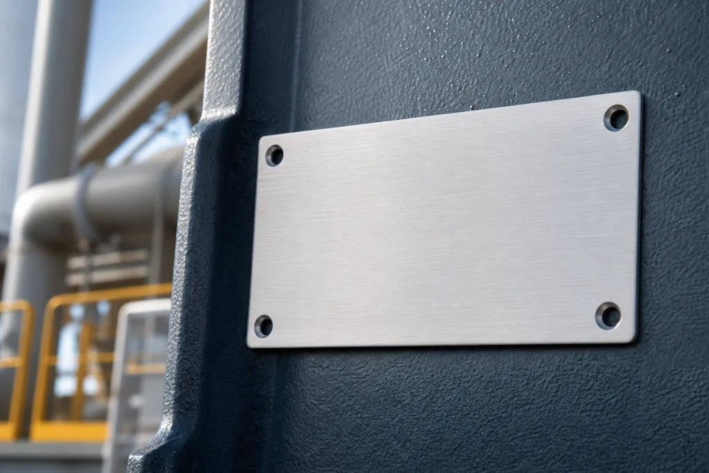 installed durable serial number plates
