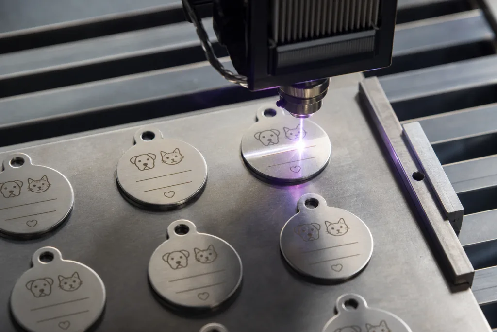 laser engraving alumni tags rescued animals