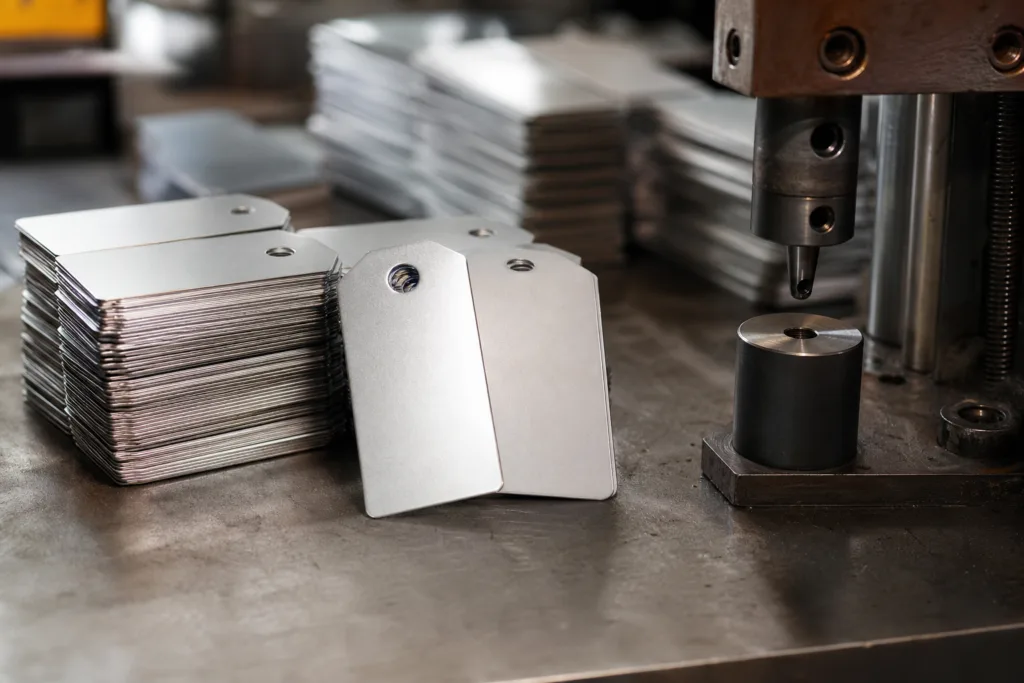 Punchable Metal Tags for Safety Inspection Records in Industrial Asset Management 1 punchable metal tags production setup
