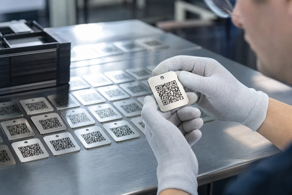 Ribbons vs. Durable Metal Tags for Awareness Campaigns 3 qr code metal tag inspection