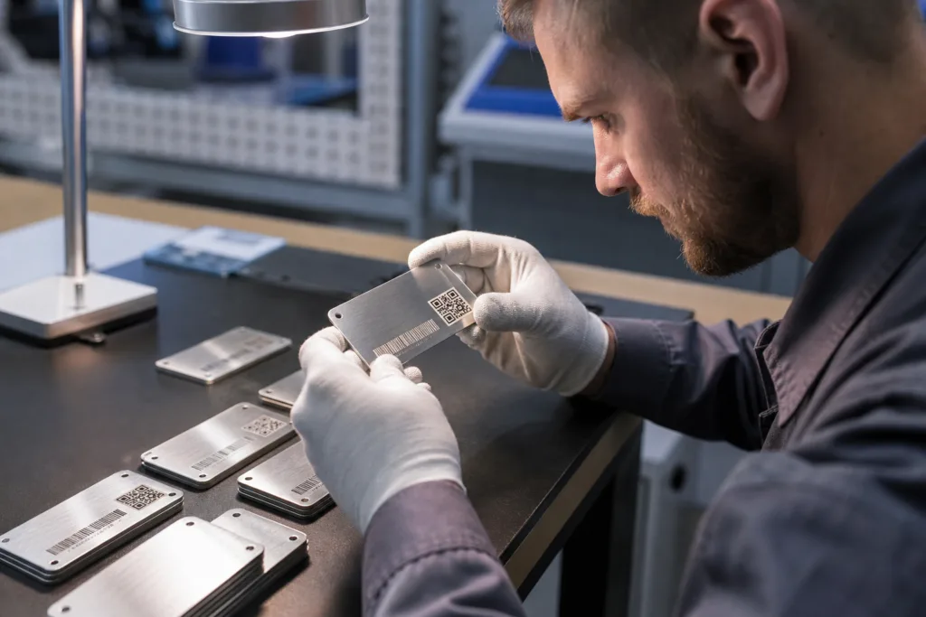 serial number plates qc inspection